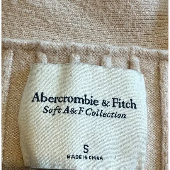 Abercrombie & Fitch Ribbed Knit Cardigan Size Small Preppy Y2K Cropped - Picture 4 of 5